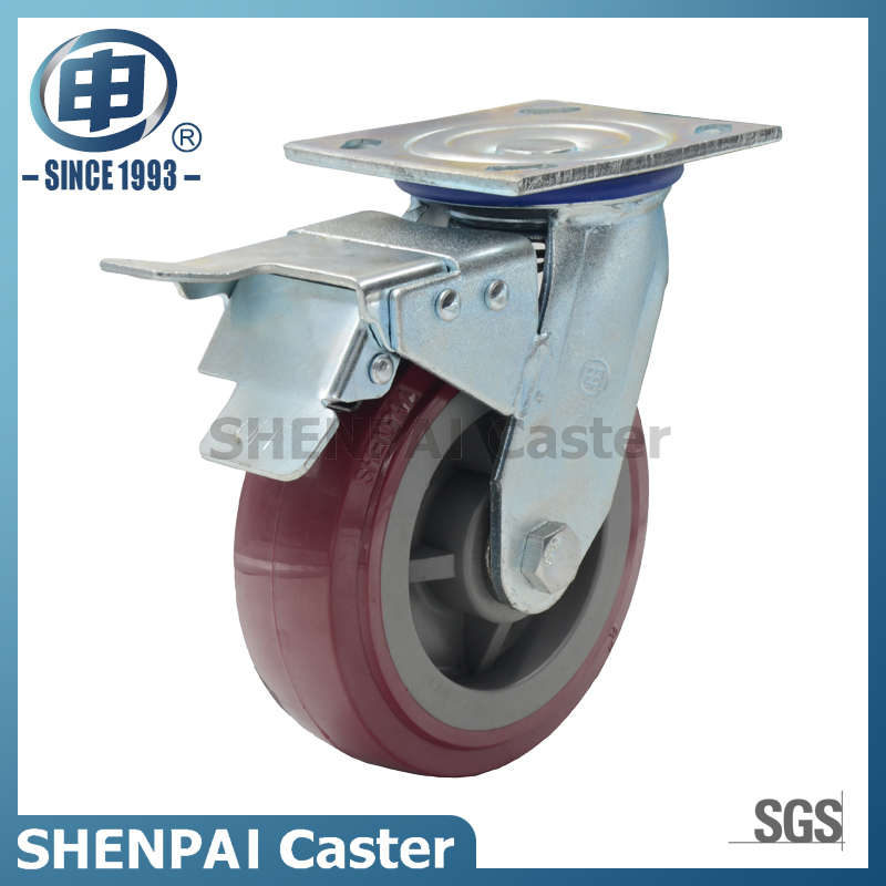 Zinc Plated Polyurethane Swivel Locking Caster Wheel