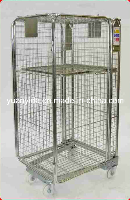 4-Sided Zinc Plated Supermarket and Warehouse Storage Hand Trolley