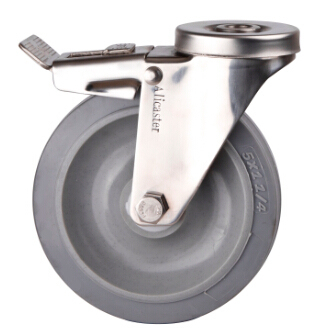 Bolt Hole Shopping Cart Caster, Stainless Steel Casters