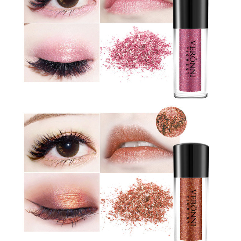 in Stock Shimmer Pigment Veronni Eye Cosmetic 12colors Waterproof Loose Glitter Eyeshadow Powder