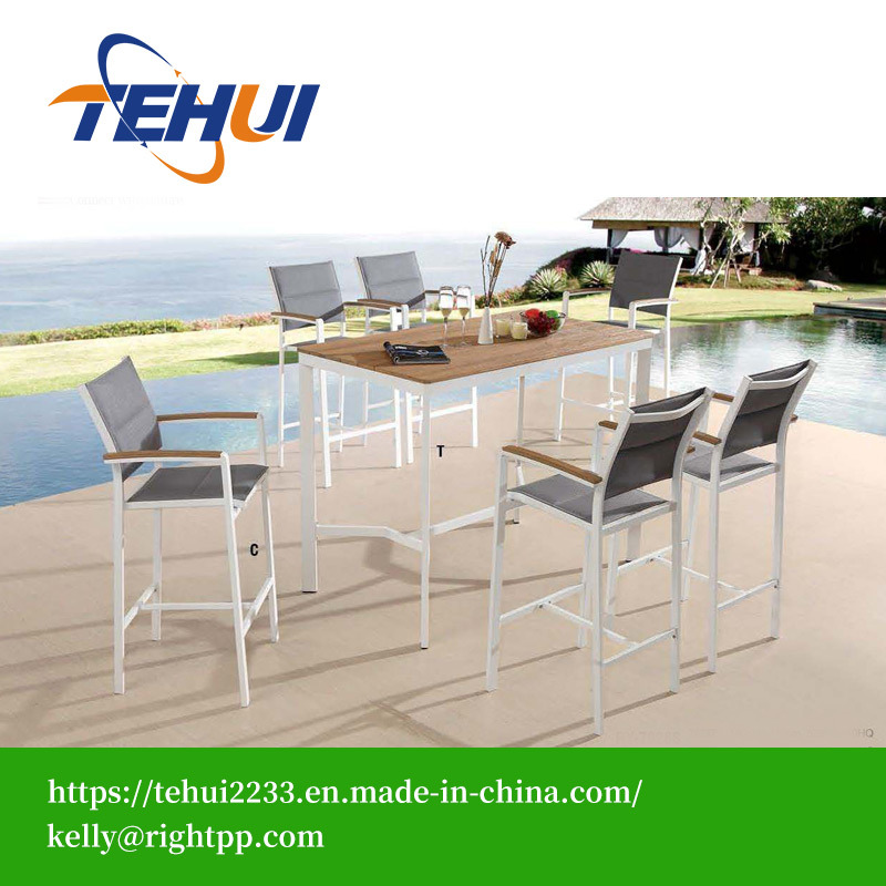 Modern Aluminum Table Wholesale Outdoor Polywood Leisure Bar Chair and Table Set Patio Hotel Garden Furniture