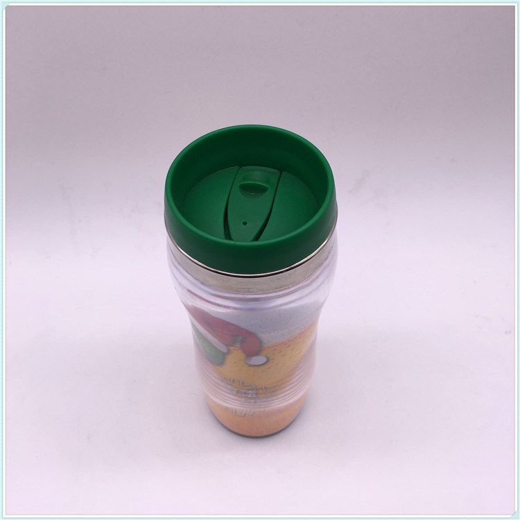 450ml OEM Customized Promotion Gifts Plastic Coffee Mug with Lid and Grip