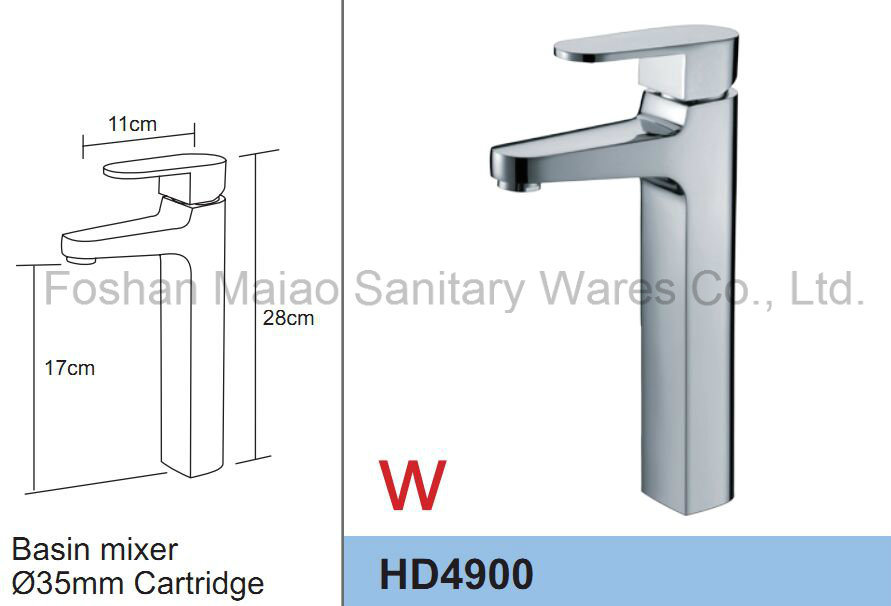 Watermark Single Handle Water Saving Brass Basin Faucet (HD4900)