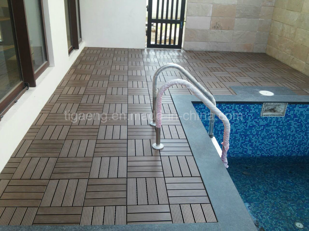 Outdoor Interlocking WPC DIY Deck Tiles/Sports Rubber Wood Plastic Flooring