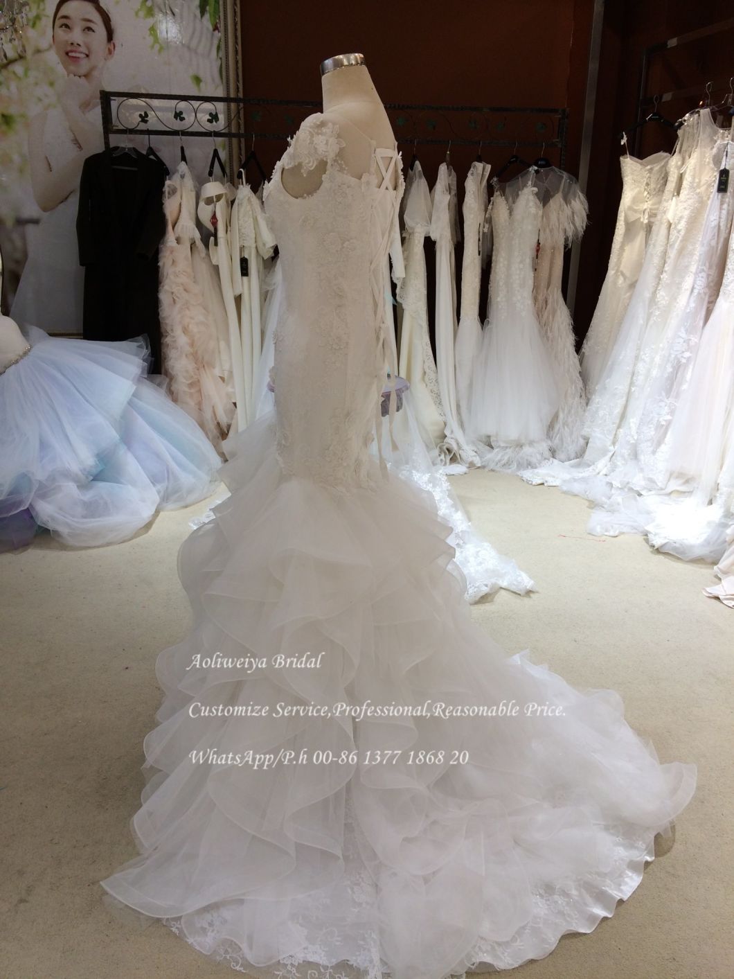 Aolanes Trumpet Design Destination Wedding Dress