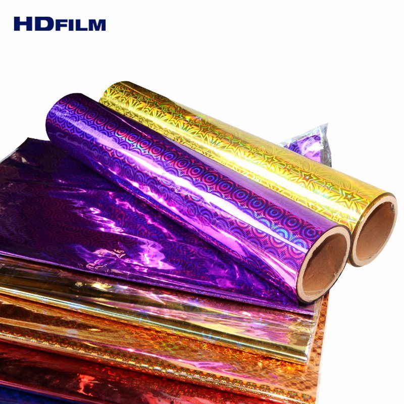 Colorful PVC Glossy Embossed Holographic Wrapping Film