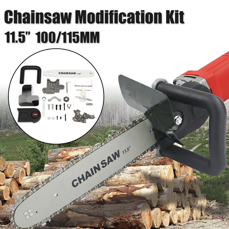 DIY Electric Saw 11.5 Inch Chainsaw Bracket Set Angle Grinder to Chainsaw Converter for 100 Angle Grinder M10 to Chain Saw
