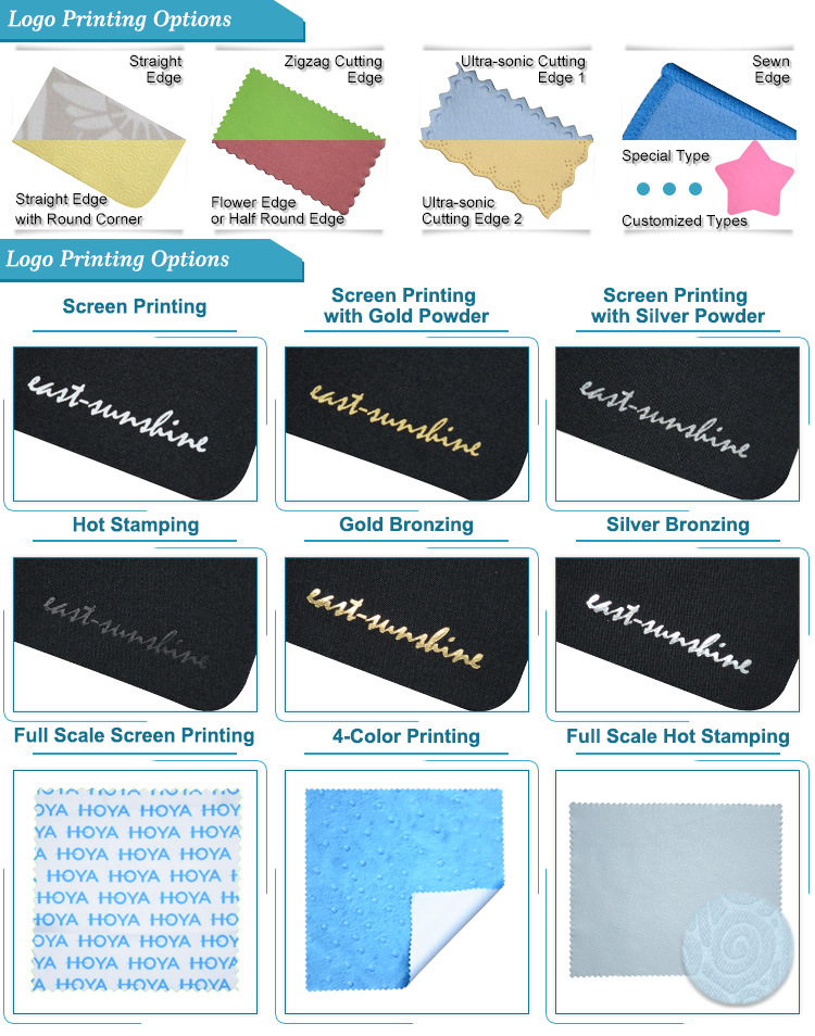 Custom Logo Printed Sunglass Microfiber Cleaning Cloth