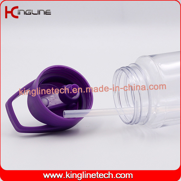 700ml high quality Plastic straw Drink bottle (KL-7146)