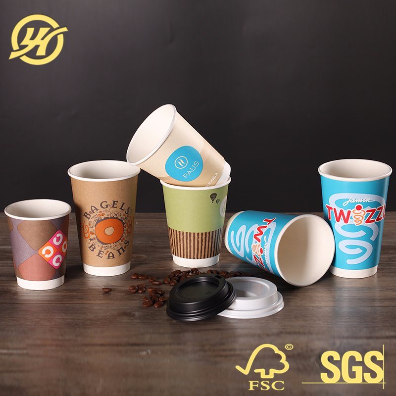 100% Compostable Biodegradable PLA Coffee Paper Cups