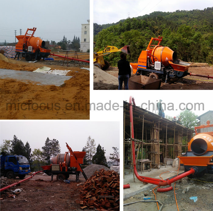 Small Mini Mobile Diesel Engine Self Loading Concrete Mixer with Pump