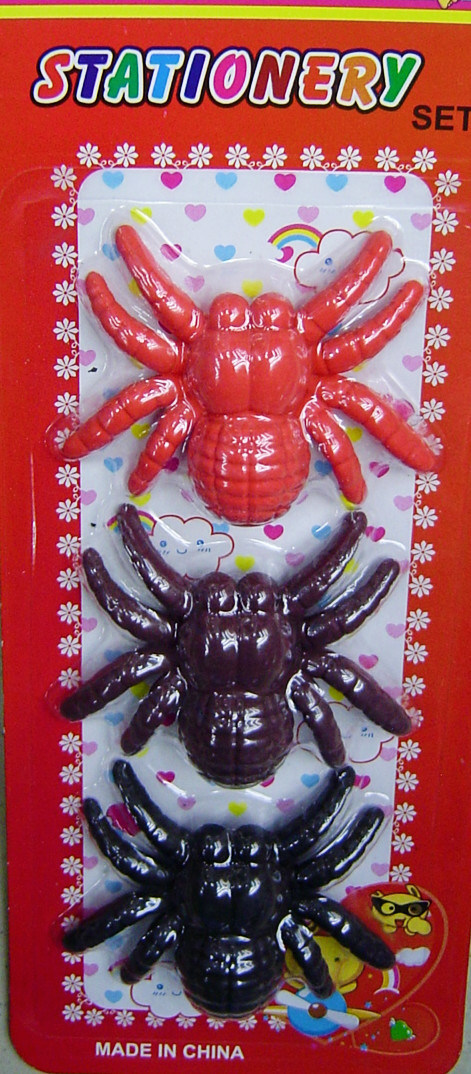 Novelty Pencil Hot Selling Eraser with Spider Design Cute Designs Toy