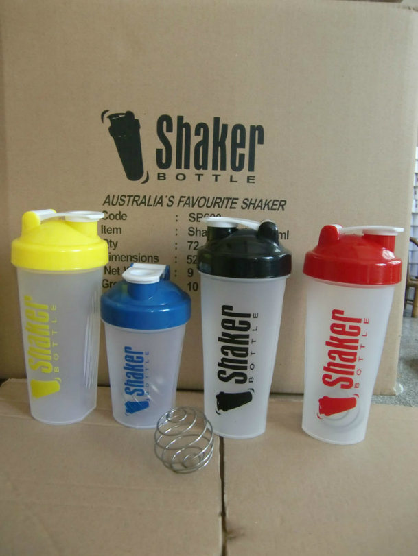 600ml Plastic Sports Water Bottle, Protein Shaker Bottle