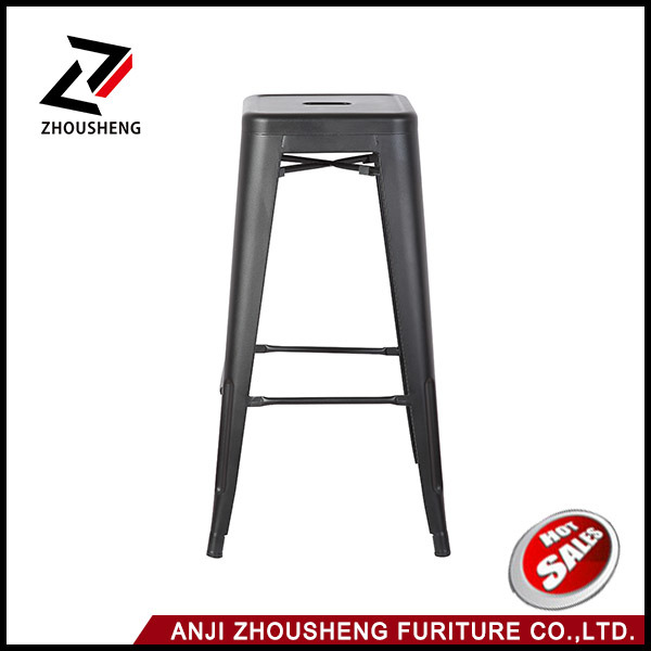 30'' High Backless Silver Metal Indoor-Outdoor Barstool with Square Seat