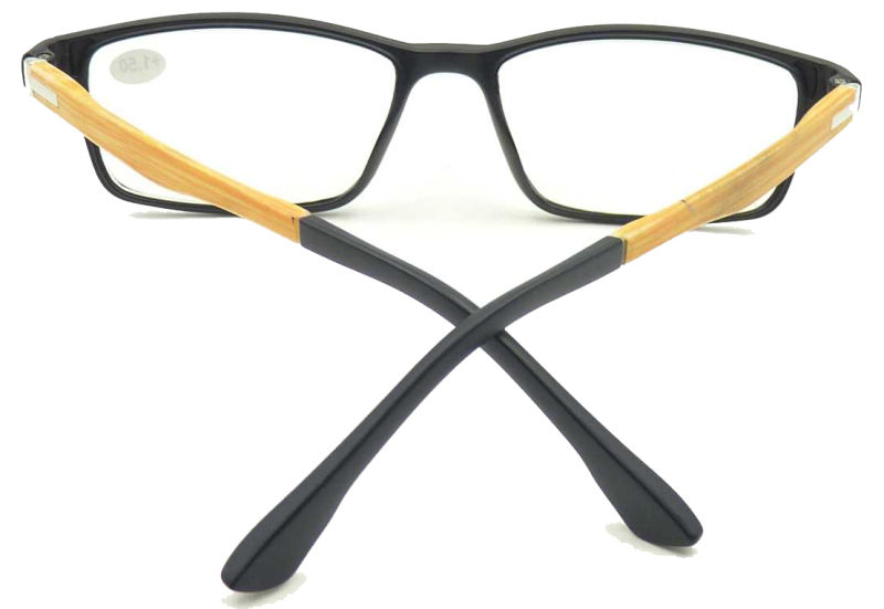 R17032 Square Frame Reading Glasses with Wooden Imitation Pattern Mens Style