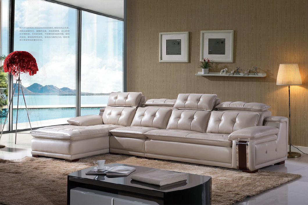 Best Quality U Shape Wholesale Price Genuine Leather Sofa (962)