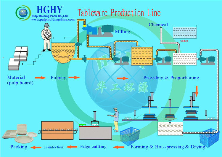 Hghy Paper Pulp Food Trays with Lids Machine