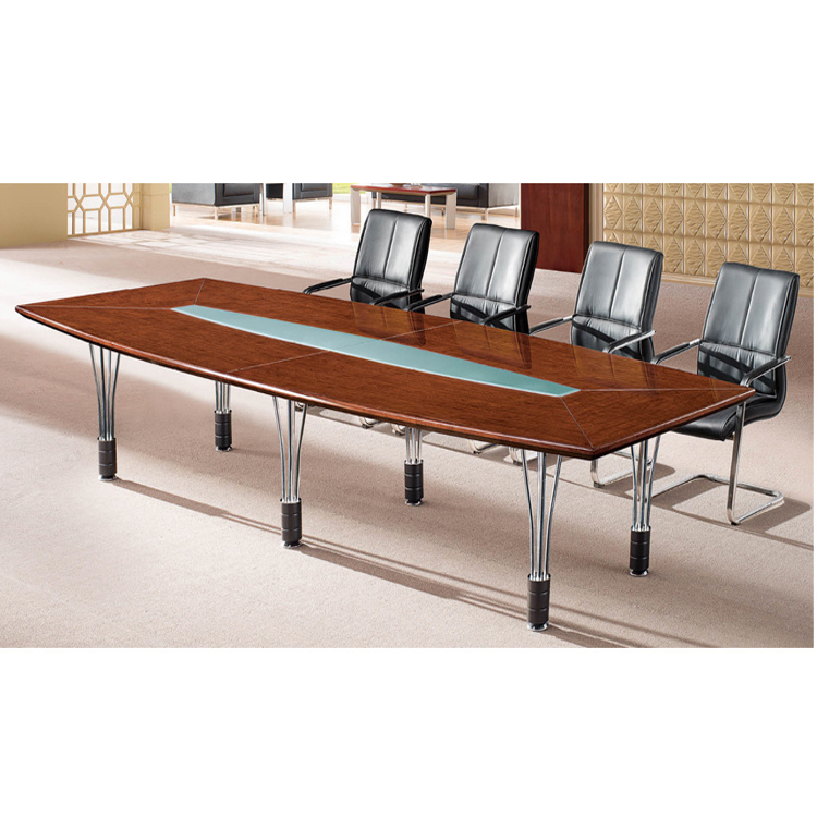 Metal Leg High Top Wood Surface Large Meeting Table 12 Person