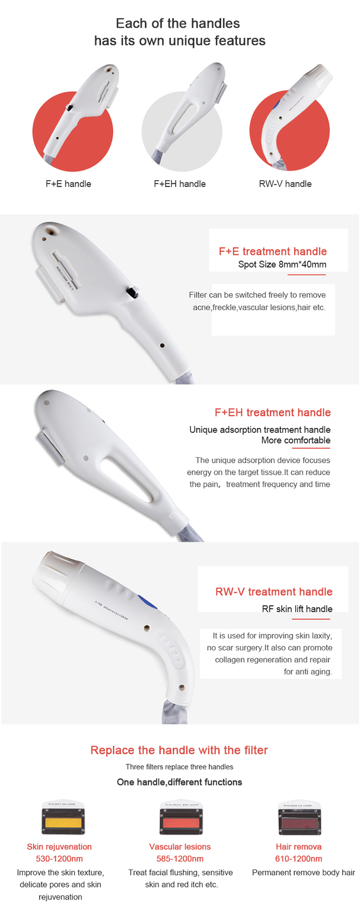 Honkon Multi-Function RF IPL and E-Light Machine for Hair Removal