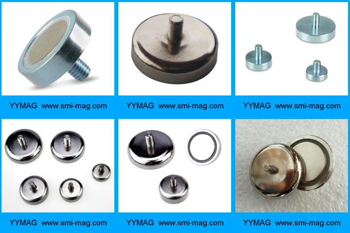 Neodymium Cup Round Base Pot Magnet with External Thread/Male Thread