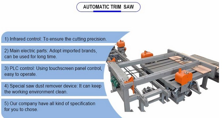 Electric Double Ends Trim Saw for Making Wood Pallet/Fast Wood Four-Edge Trimming Saw Plywood Making Machine