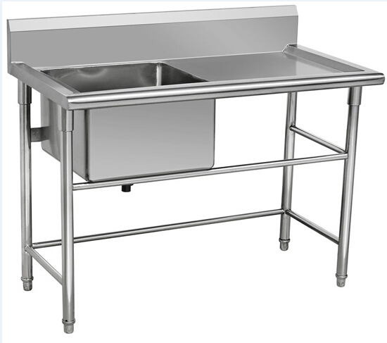 Work and Sink Table Stainless Steel Restaurant Furniture