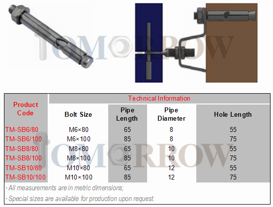 High Quality Stainless Steel 304/316 Wedge Anchor/ Through Bolt/ Expansion Bolt/ Anchor Bolt/ Tam Anchor/ Shell Bolt/ Sleeve Bolt/ Sleeve Anchor