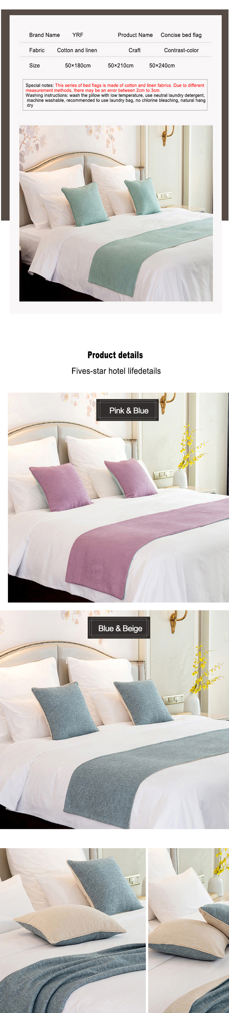 High Quality Luxury Hotel Bed Decorative Hotel Bed Runner