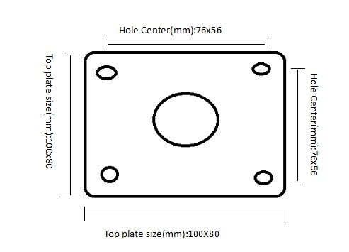 4 Inch Fixed Plastic PP Castor Wheels