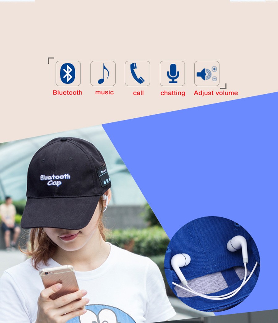 Auscultadores do chapéu de Bluetooth Bluetooth Hat Headphones
