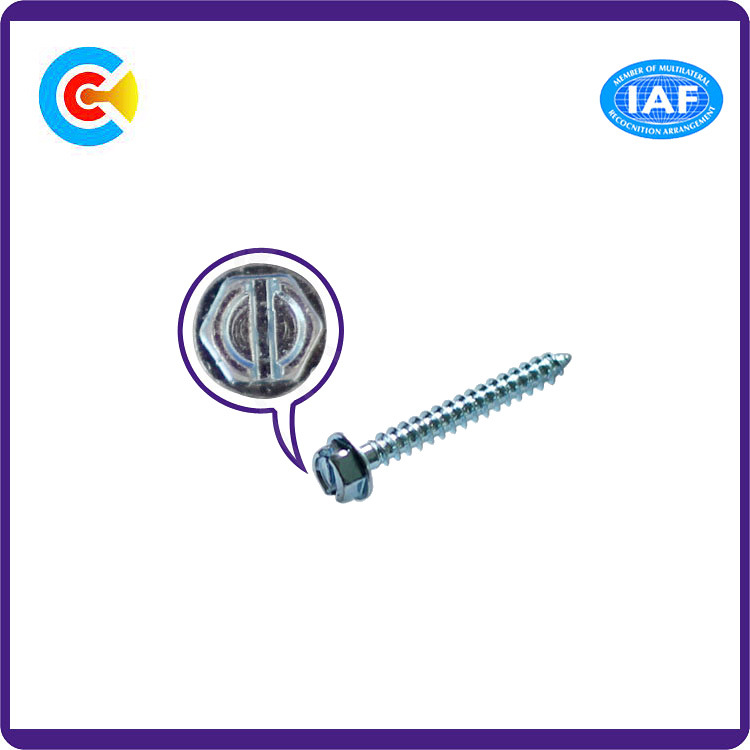 Stainless Steel Fastener Word Slotted Hexagon Head Screws with Washer
