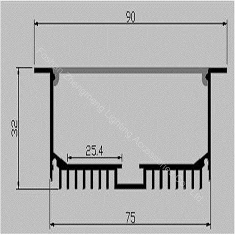 15-120mm Optional Recessed Industrial LED Aluminum Profile