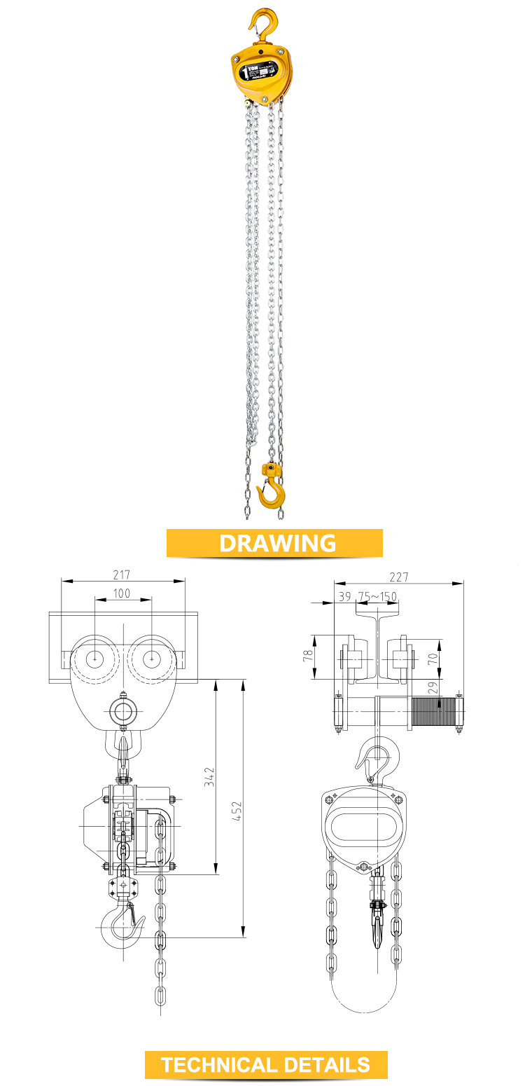 1 Ton Manual Hoist Chain Hoist Chain Block (VD-01T)