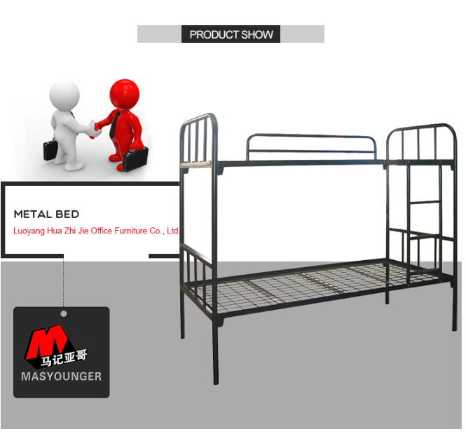 School Furniture Hotel Military Steel Student Worker Use Metal Bunk Bed with Ladder