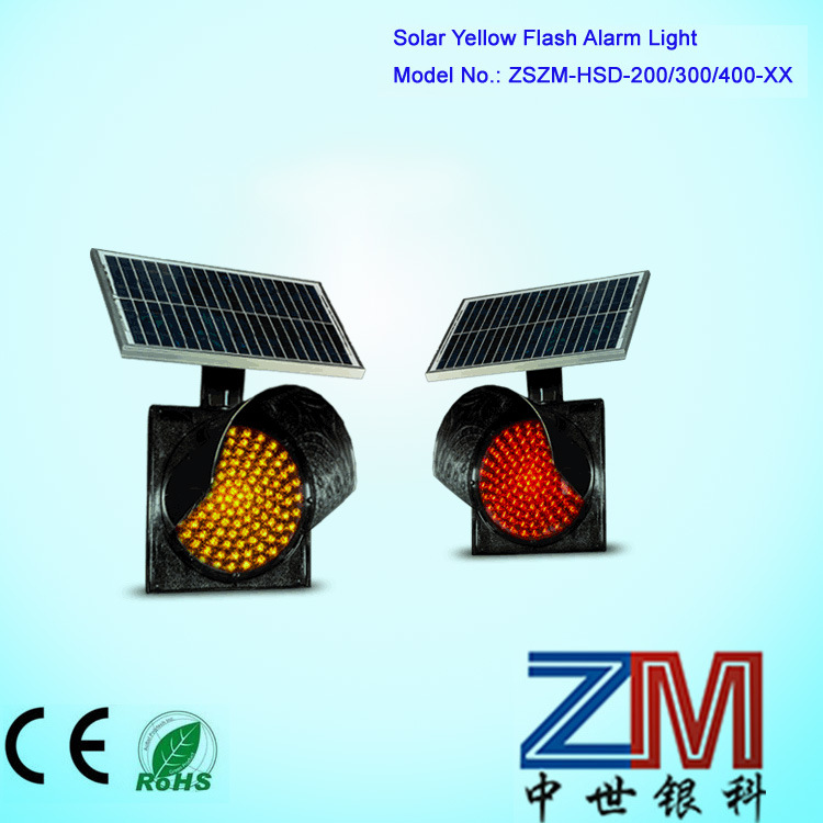 Ce & RoHS Approved Solar LED Yellow Flashing Warning Light