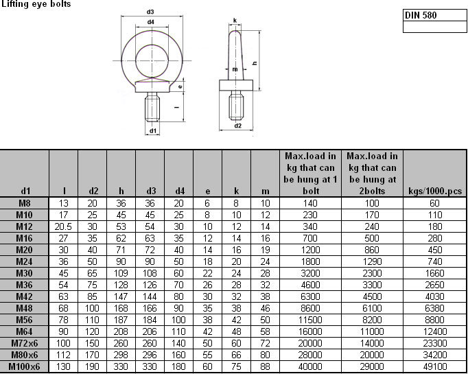 Stainless Steel DIN580 Eye Bolt