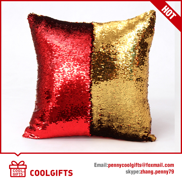 2017 Hot Sell Embroidered Sequin Pillowcase, Color Changing Sofa Pillow