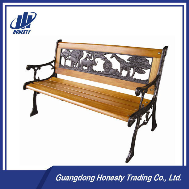 Pb-001 Wooden Park Bench with Cast Iron Back, Park Furniture