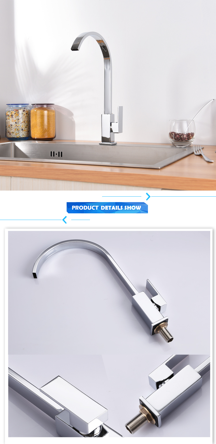 Modern Style Square Kitchen Faucet with Single Cold Taps Mixer