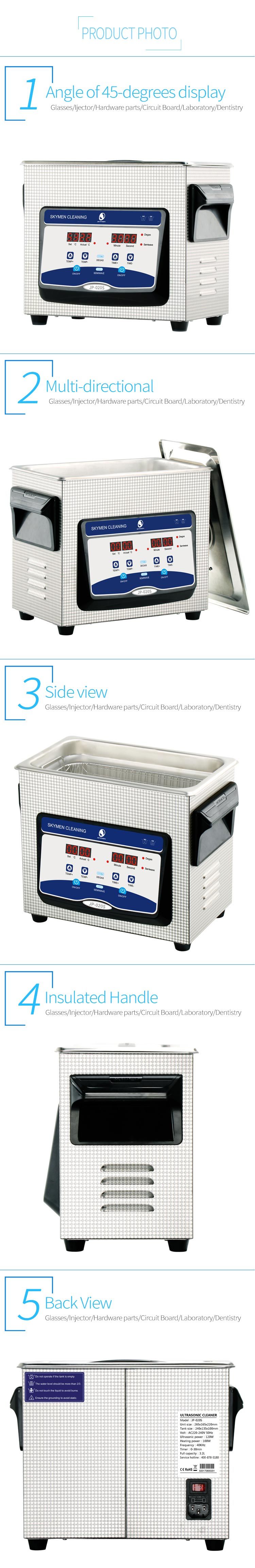 Medical Digital Sterilizer Ultrasonic Cleaner Medical Equipment 3.2L (JP-020S)