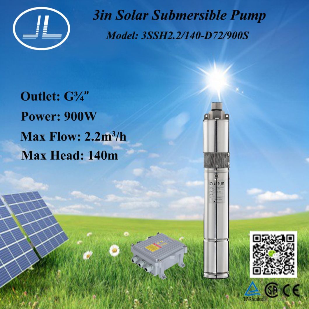 3inch Helical Rotor Pump, Solar Power Submersible Pumps, Brushless DC Pump 900W