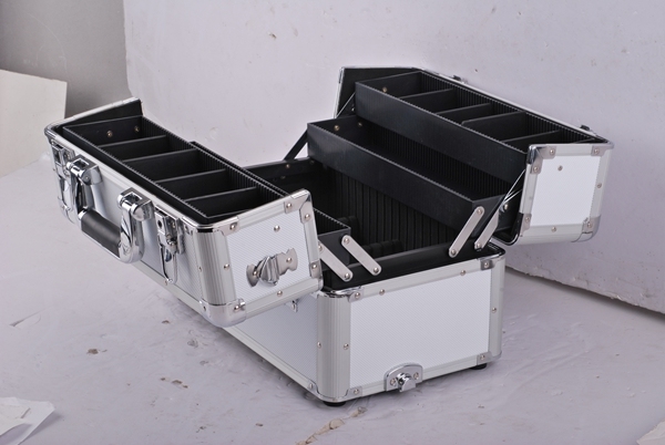 Tool Box Aluminum Trolley Case with Wheels and Handle