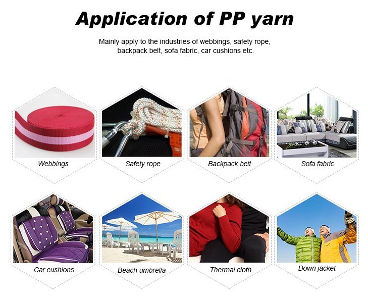 Good Tenacity 840d Polypropylene Colorful PP Multifilament Yarn