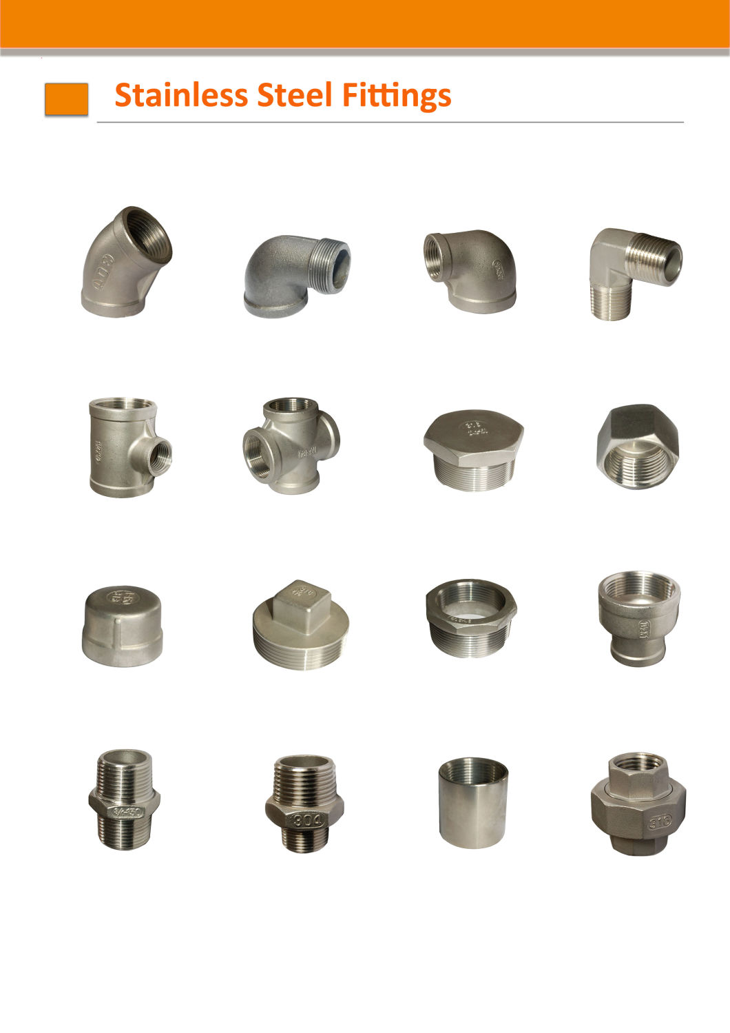 150lbs Stainless Steel NPT/BSPT Threaded Fitting - Hexagon Head Cap