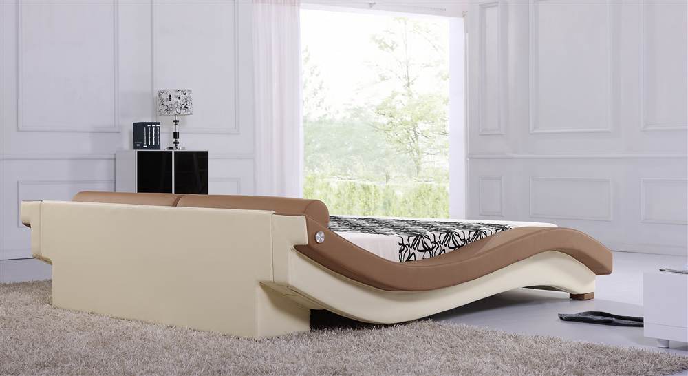 Miami Curved Shape Modern Design Leather Bed