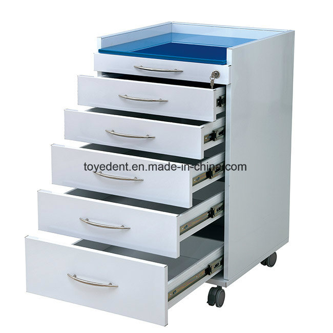 Hot Sale Mobile Locking Steel Storage Dental Cabinet with Glass Window