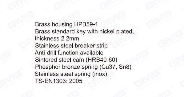 En 1303 High Security Mortise Euro Profile Standard Door Lock Cylinder/ Door Lock/ Brass Cylinder (GMB-CY-32)