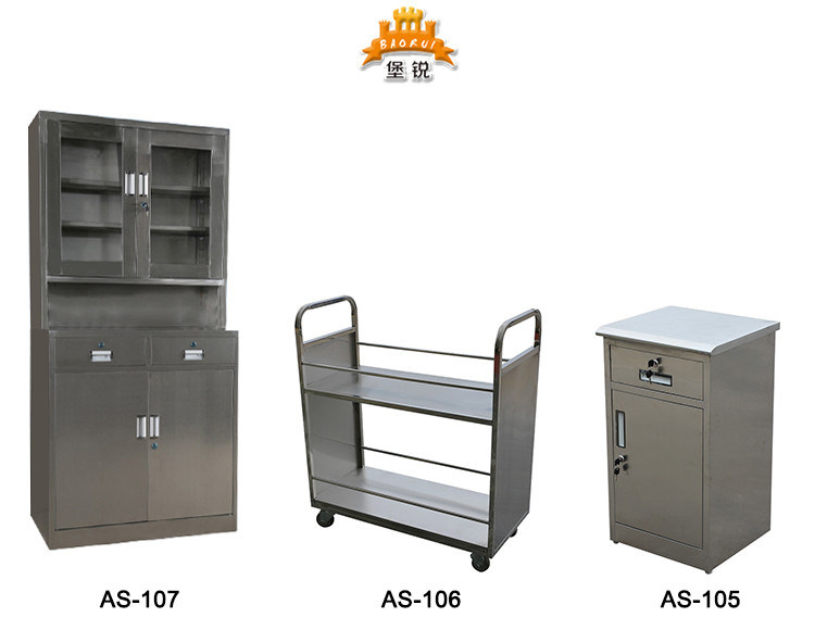 High Quality Moveable Medical ABS Steel Bedside Locker Jas-109