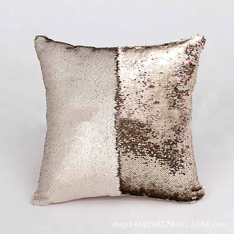 100% Polyester Colorful Luxury Square Reversible Sequin Pillow