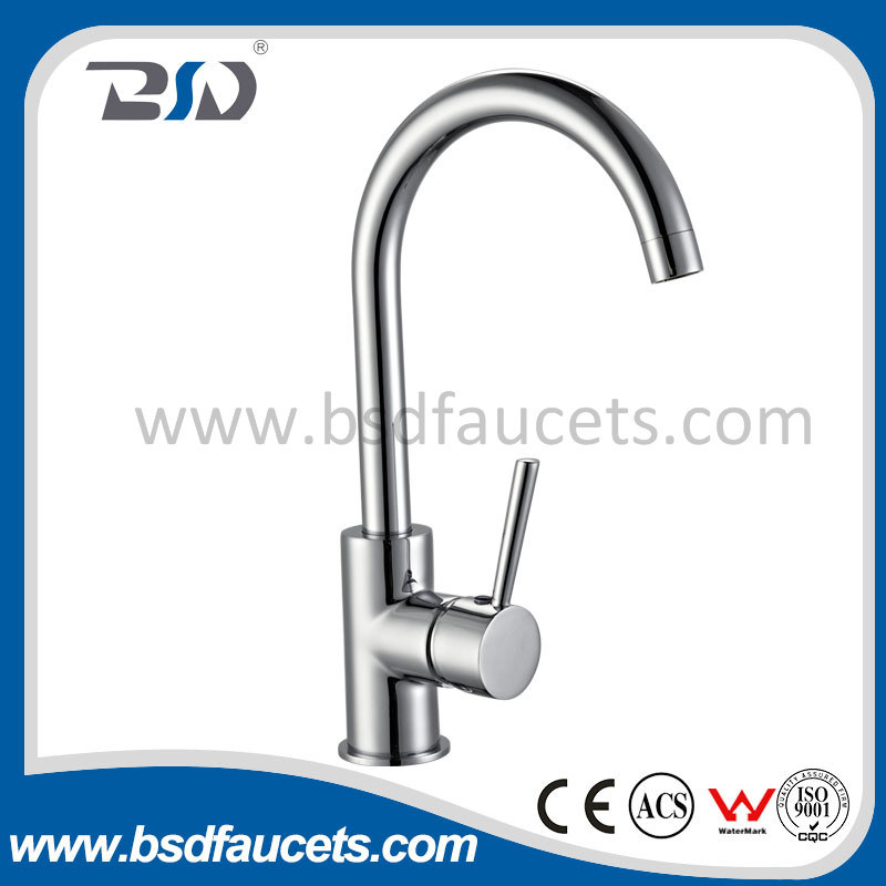 High Neck Chrome Brass Sink Kitchen Mixer Watermark Approved